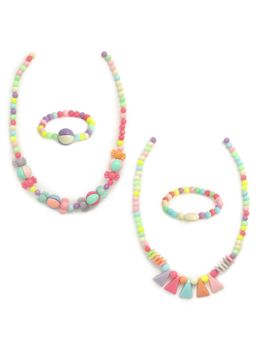 EL REGALO - Necklace and Bracelet Combo for Kids Girls Multi Color (Set of 4)